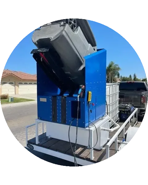 Scrubblies self-contained bin cleaning system